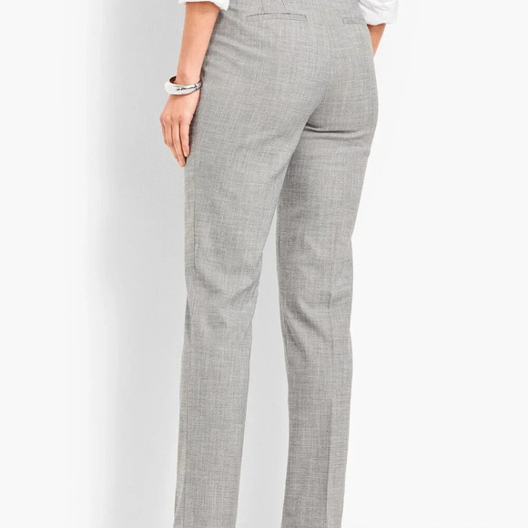 Talbots Black & White Chambray High-Waist Straight Leg Pant in Size 18 - Picture 7 of 16
